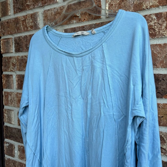 Soft Surroundings Blue Long Sleeve Rounded Neckline Sweatshirt - Picture 2 of 6
